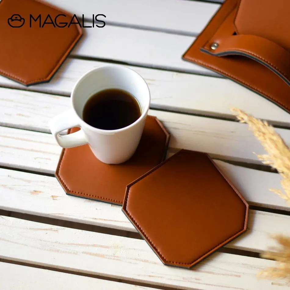 Leather Coasters - ( Set of 5 ) - Image 3