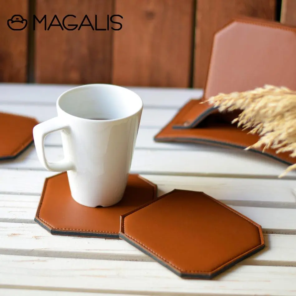 Leather Coasters - ( Set of 5 ) - Image 4