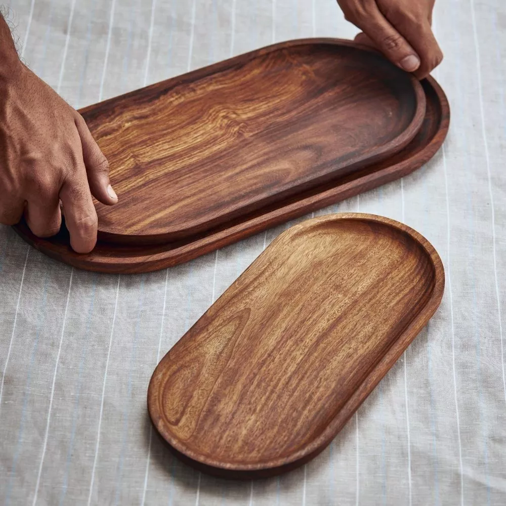 Wooden Oval Tray ( Set of 3 ) - Image 3